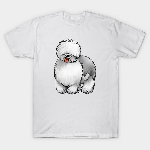 Dog - Old English Sheepdog - Gray and White T-Shirt by Jen's Dogs Custom Gifts and Designs